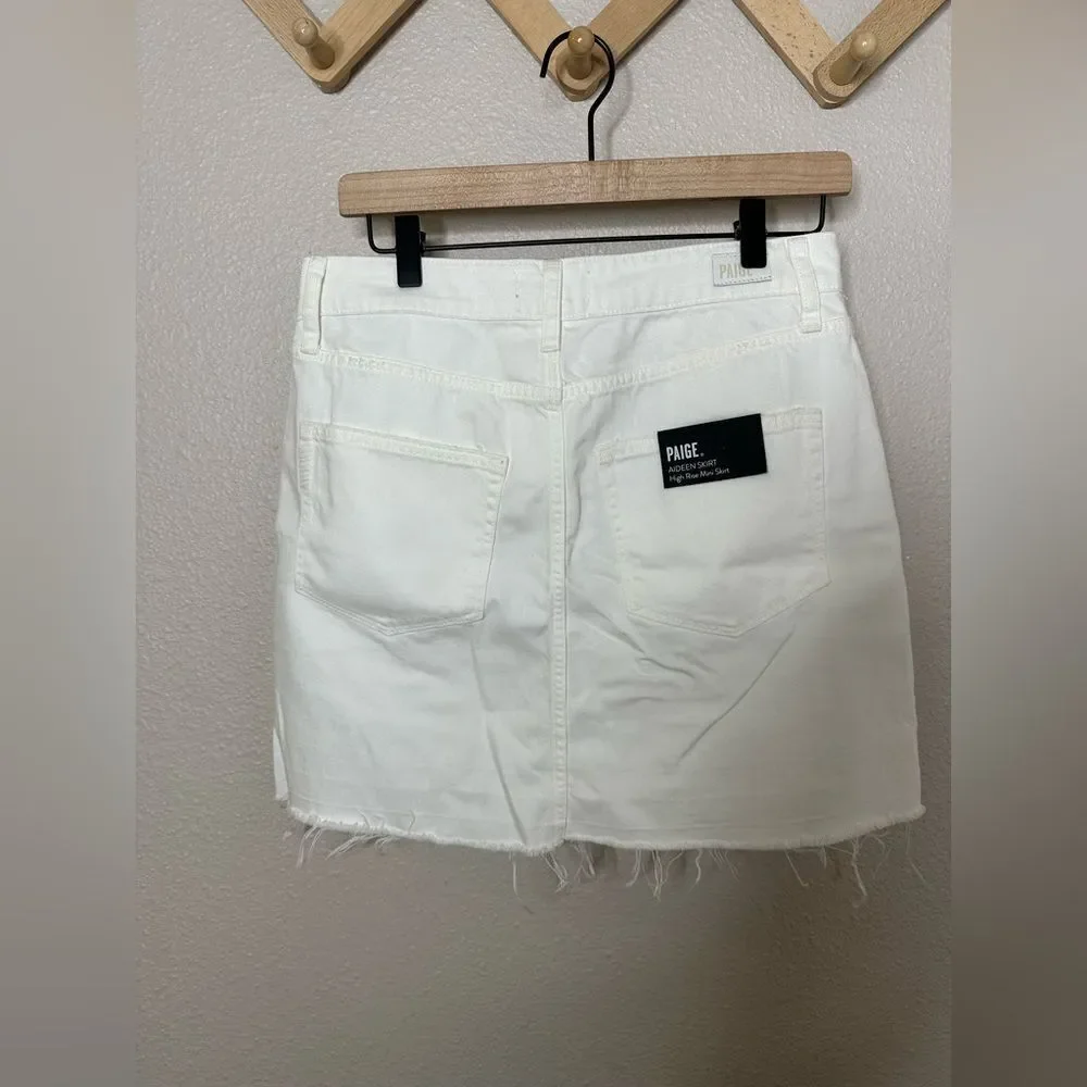Paige Jeans Aideen exposed white button skirt 29